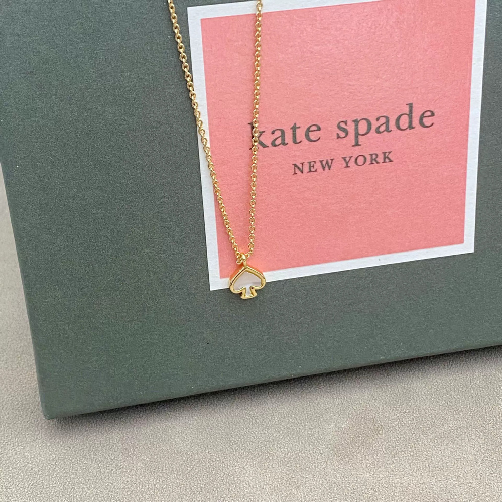 kate spade Heart Shaped Shell Pendant Long Chain Necklace